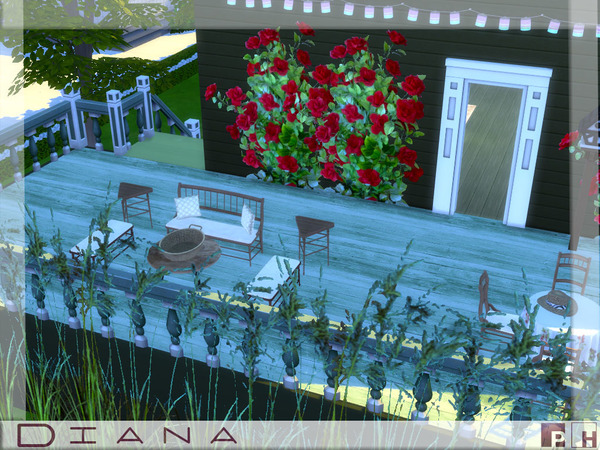 Sims 4 Diana 2 bedroom house by Pinkfizzzzz at TSR