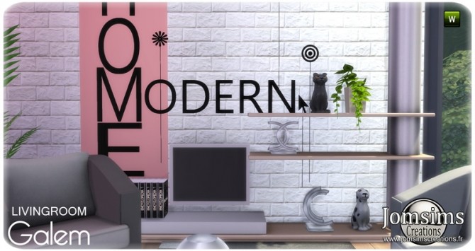 Sims 4 Galem living room at Jomsims Creations