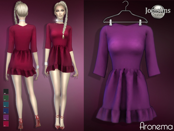 Sims 4 Aronema dress by jomsims at TSR