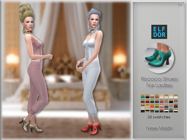 Sims 4 Rococo Shoes for Ladies or Shoes for Modern Witch at Elfdor Sims