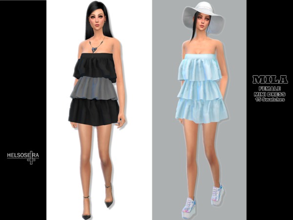 Sims 4 MILA Mini Dress by Helsoseira at TSR