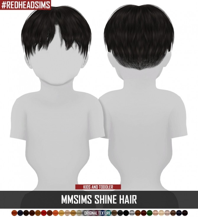 Sims 4 MMSIMS SHINE HAIR KIDS AND TODDLER VERSION at REDHEADSIMS