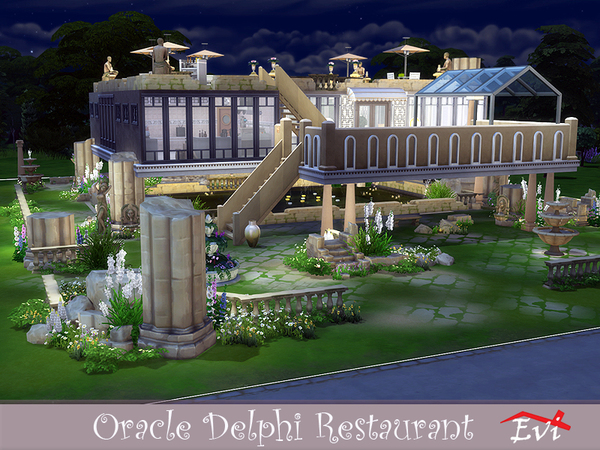 Sims 4 Oracle Delphi Restaurant by evi at TSR