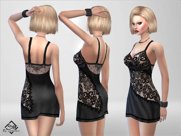 Sims 4 Chemise Lace Dream Nightgown by Devirose at TSR