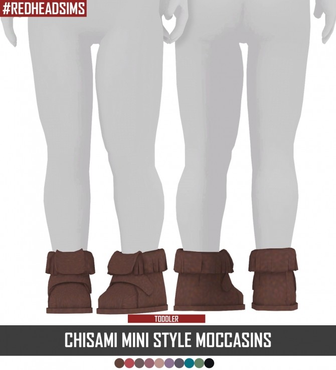 Sims 4 CHISAMI MINI STYLE MOCCASINS by Thiago Mitchell at REDHEADSIMS