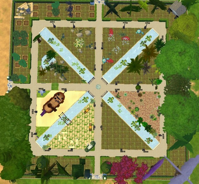 Sims 4 A new geometric park by valbreizh at Mod The Sims