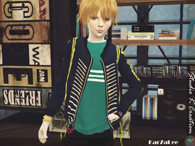 Giruto 54 EMB Jacket child version at Studio K-Creation » Sims 4 Updates