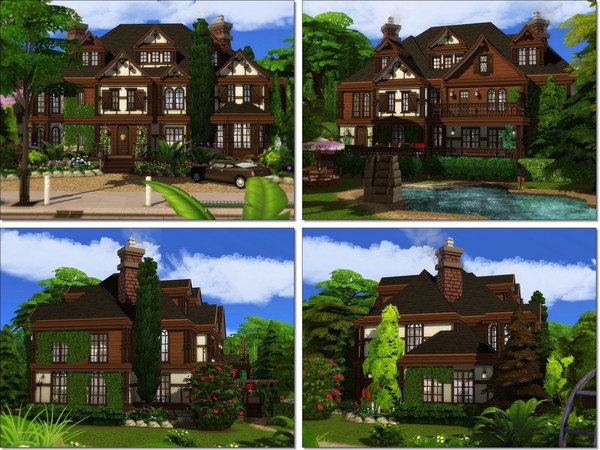 Sims 4 British Tudor Home by MychQQQ at TSR