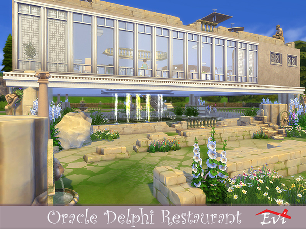 Sims 4 Oracle Delphi Restaurant by evi at TSR