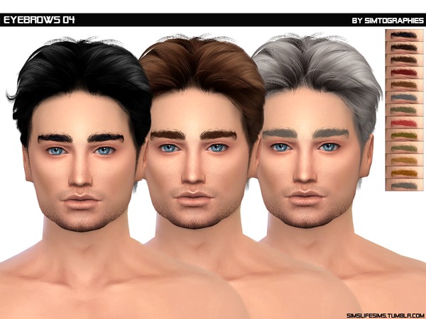 Sims 4 Eyebrows 04 HQ and Non HQ by simtographies at TSR