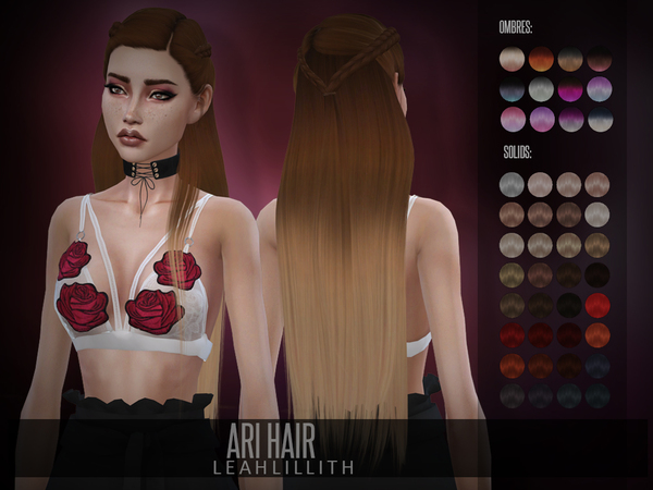 Sims 4 Ari Hair by Leah Lillith at TSR