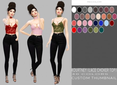 Kourtney Lace Choker Top at Simply Simming