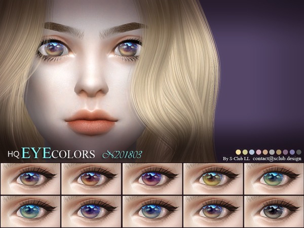 Sims 4 Eyecolors 201803 by S Club LL at TSR