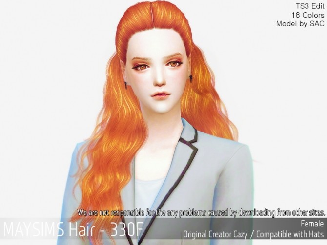 Sims 4 Hair 330F (Cazy) at May Sims
