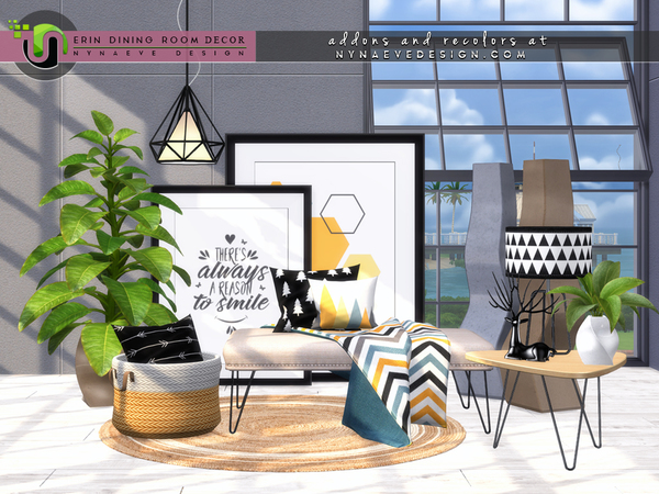 Sims 4 Erin Dining Room Decor by NynaeveDesign at TSR