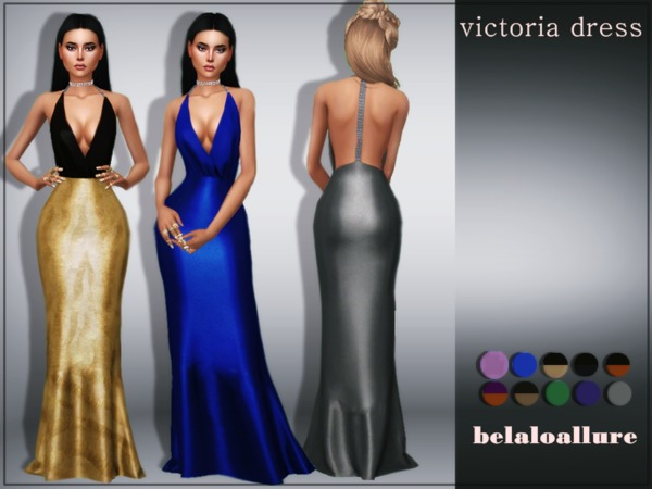 Sims 4 Belaloallure victoria dress by belal1997 at TSR