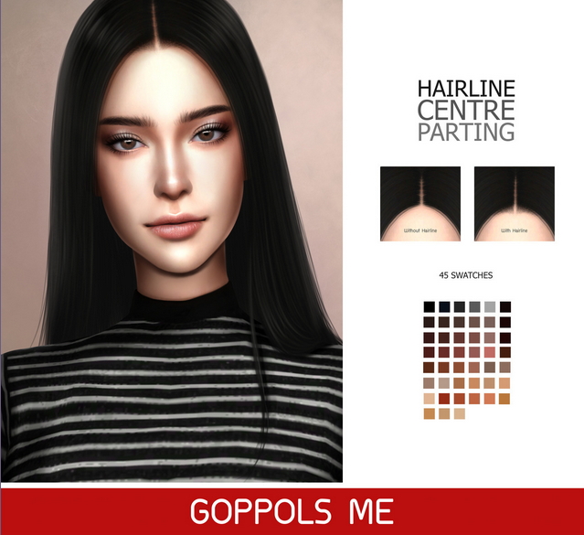 Sims 4 Hair line G1 centre parting at GOPPOLS Me