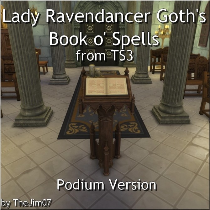 Sims 4 Lady Ravendancer Goths Book o Spells (podium) by TheJim07 at Mod The Sims
