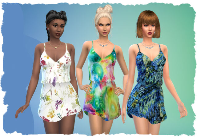 Sims 4 Boho Minidress recolors by AllAboutStyle at All 4 Sims