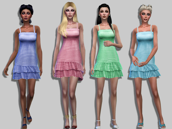 Sims 4 Vichy dress by Simalicious at TSR