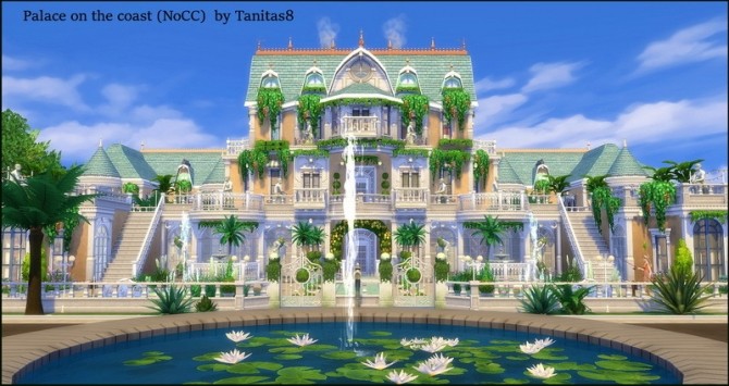 Sims 4 Palace on the coast (NoCC) at Tanitas8 Sims