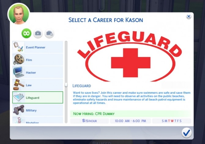 Sims 4 Lifeguard Career (Sims 3 Remake) by Sims Lover at Mod The Sims
