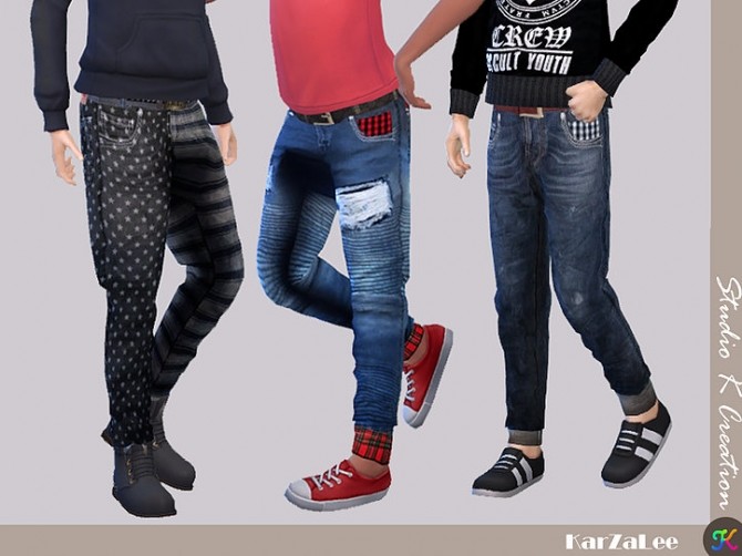 Sims 4 Giruto 48 roll up jeans for kids at Studio K Creation