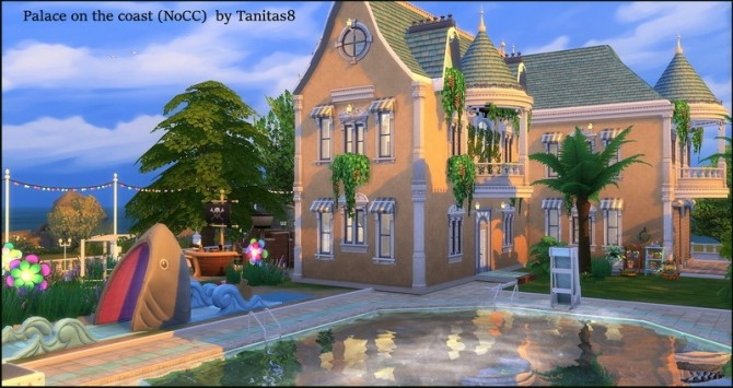 Sims 4 Palace on the coast (NoCC) at Tanitas8 Sims