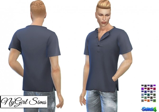 Sims 4 Short Sleeve Loose Pullover at NyGirl Sims