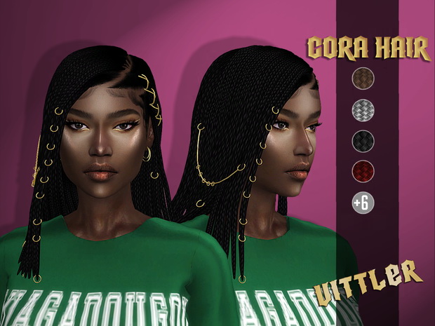 Sims 4 Cora Hair & Acc at Vittler Universe