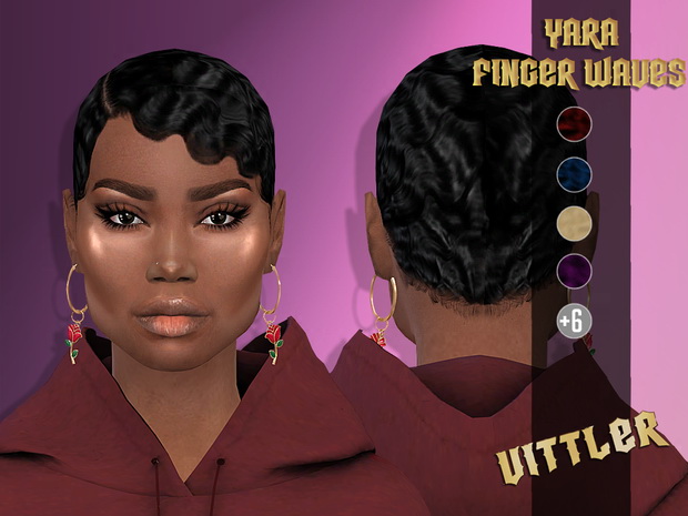 Sims 4 Yara FingerWaves hair at Vittler Universe