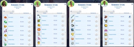 Expanded Rewards Store by Frimlin at Mod The Sims