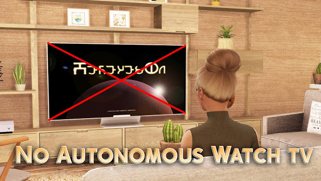 Sims 4 No Autonomous Watch TV at MSQ Sims