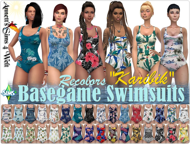 Sims 4 Basegame Swimsuits Karibik at Annett’s Sims 4 Welt