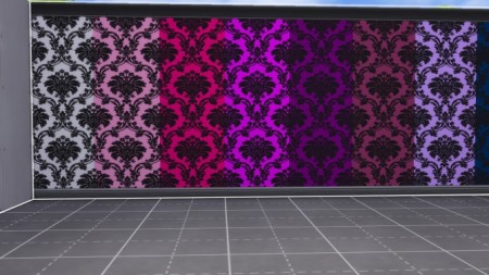 Damask Wallpaper Black version 1of2 by angea at Mod The Sims