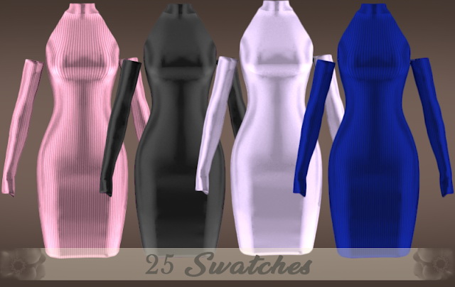 Sims 4 Reina Velvet Dress by Liseth Barquero at BlueRose Sims