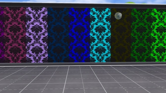 Sims 4 Damask Wallpaper Black version 1of2 by angea at Mod The Sims
