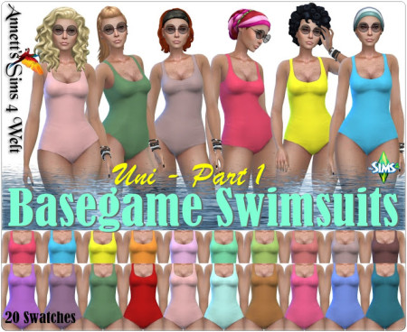 Basegame Swimsuits Uni Part 1 at Annett’s Sims 4 Welt