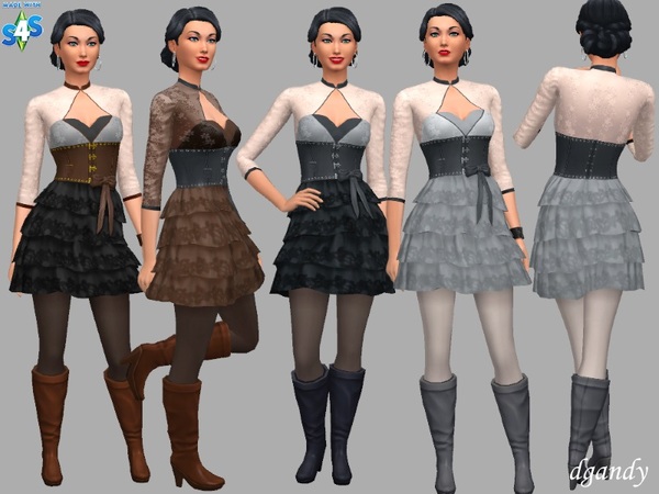 Sims 4 Vera Steampunk outfit by dgandy at TSR
