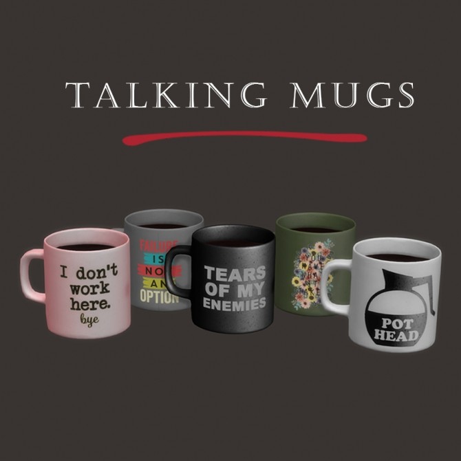 Sims 4 Talking mugs at Leo Sims