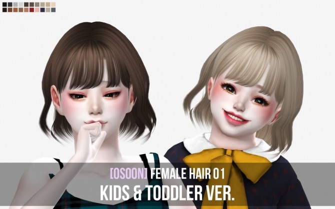 Sims 4 Female Hair 01 (Kids & Toddler) at Osoon