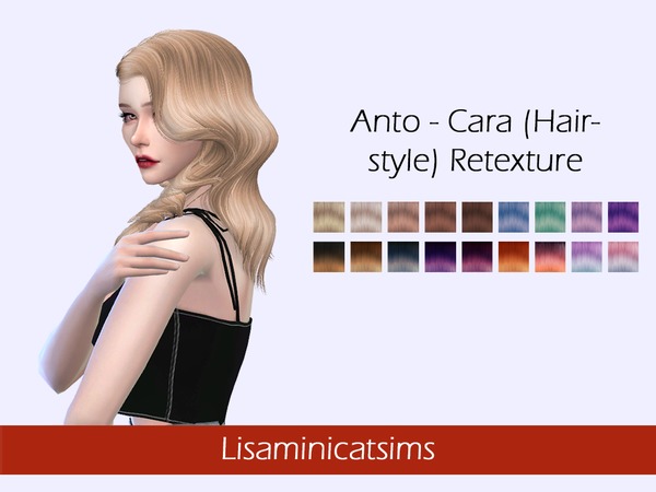 Sims 4 LMCS Anto Cara Hair Retexture by Lisaminicatsims at TSR