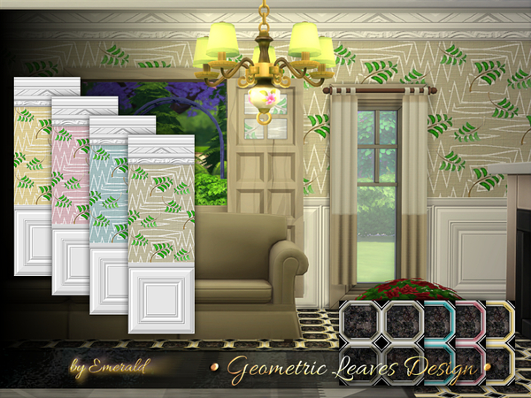 Sims 4 Geometric Leaves Design by emerald at TSR