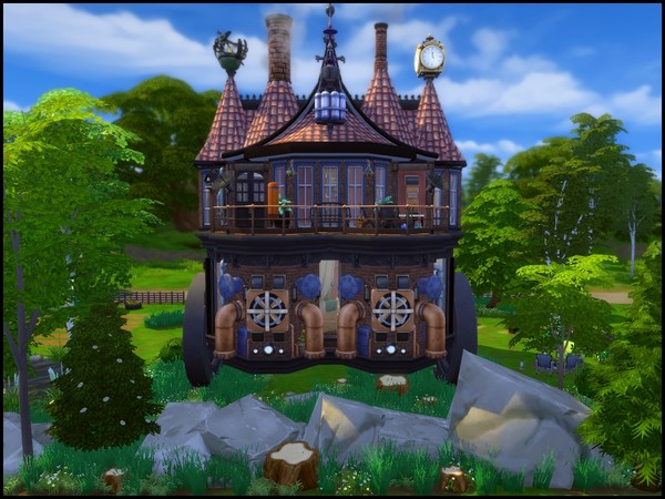 Sims 4 Quirky Steampunk house by sparky at TSR