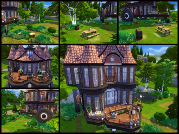 Sims 4 Quirky Steampunk house by sparky at TSR
