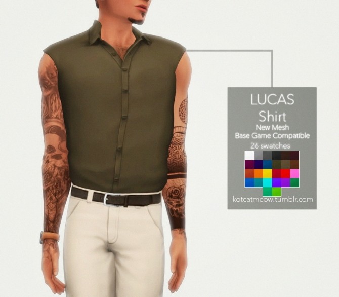 Sims 4 LUCAS SHIRT at KotCatMeow