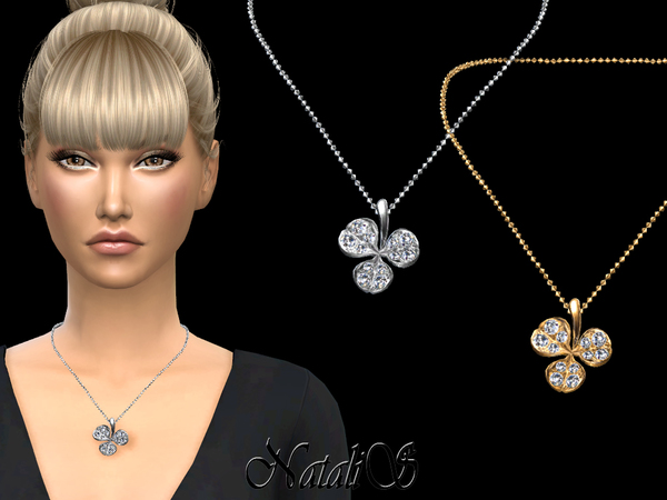 Sims 4 Clover leaf pendant necklace by NataliS at TSR