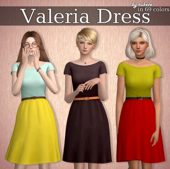 Sims 4 Valeria Dress at Tukete