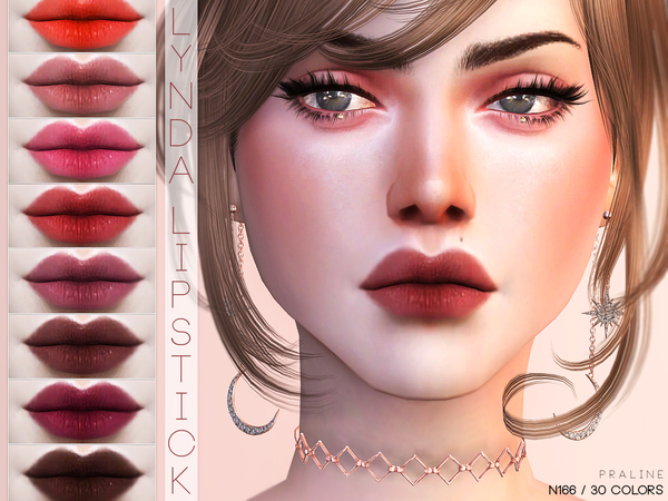 Sims 4 Lynda Lipstick N166 by Pralinesims at TSR