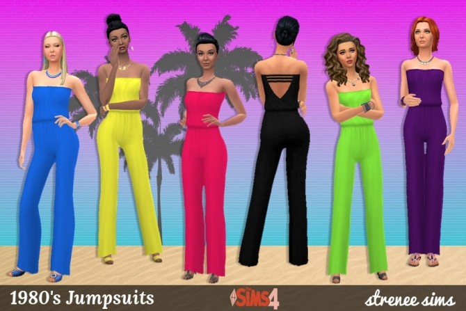 Sims 4 1980s Jumpsuits at Strenee Sims
